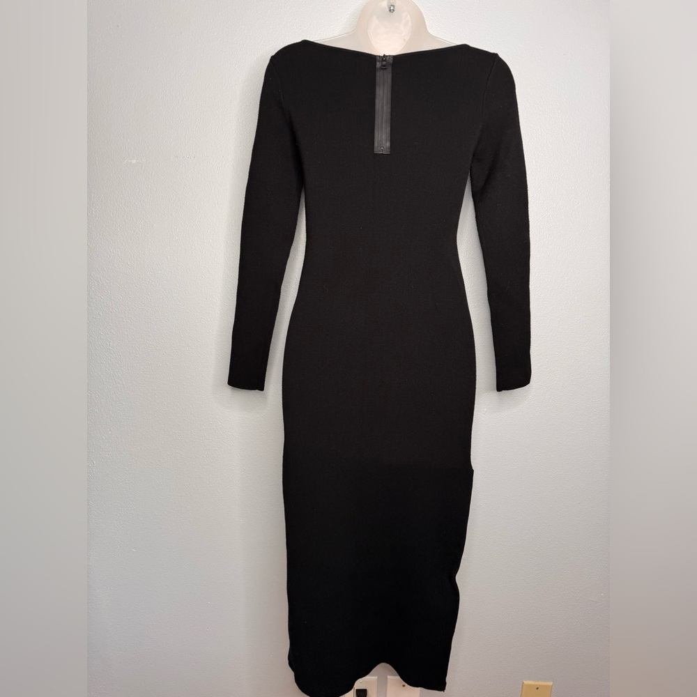 Alice + Olivia Black Midi Bodycon Long Sleeve Classic Dress Size Small-medium - Picture 2 of 15